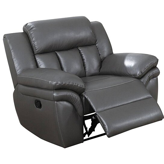 Saltoro Sherpi Fabric upholstered Power Recliner with Tufted Bac